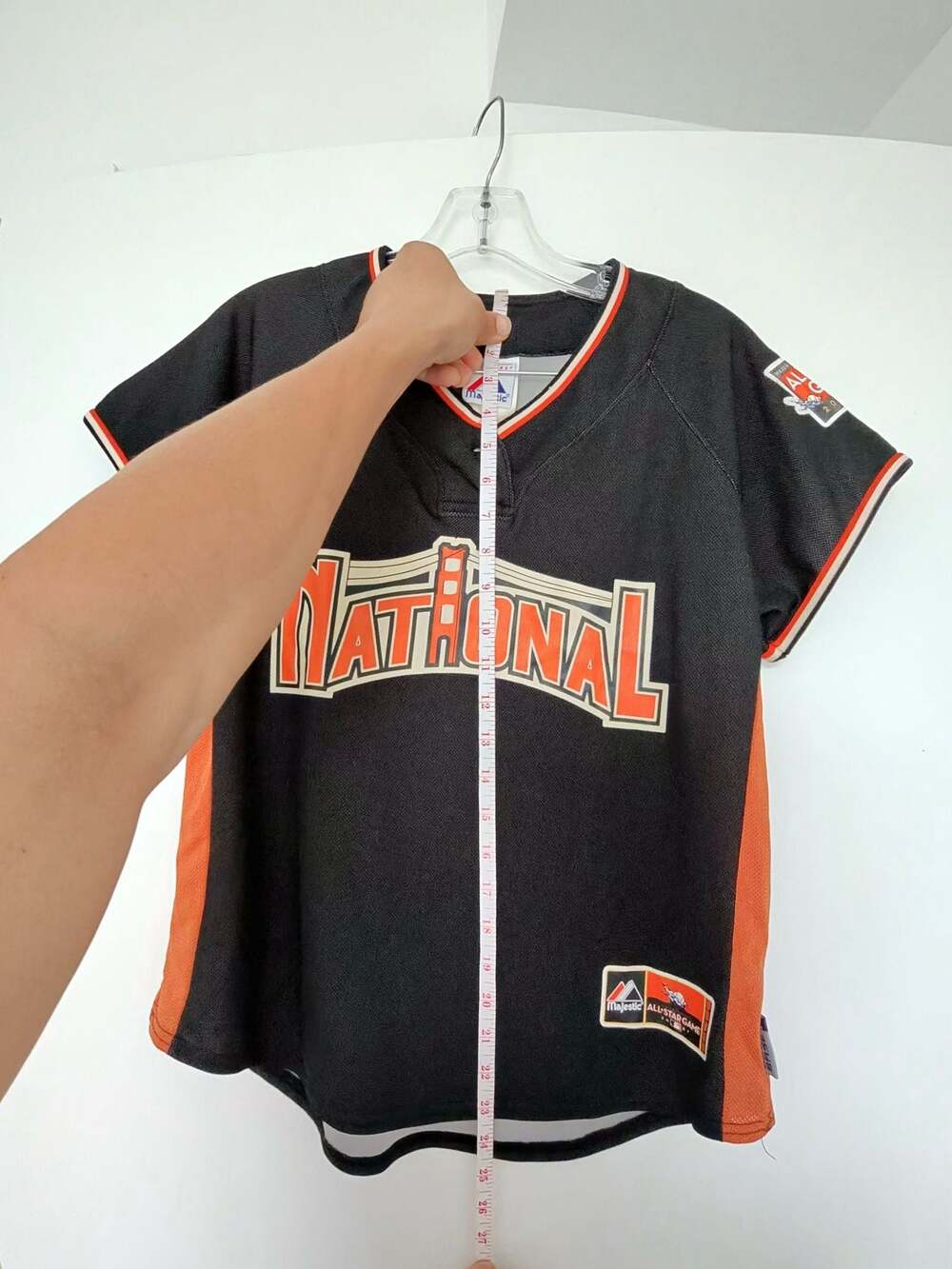 Women’s Majestic 2007 MLB All-Star Game National League Jersey Black Orange - Picture 7 of 8